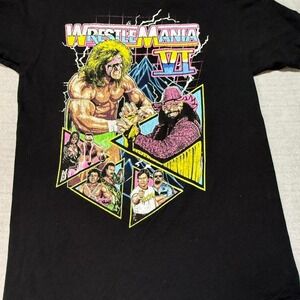 WWE WrestleMania 6 Graphic Tee Ultimate Warrior, Macho Man, Rowdy Roddy Piper SM